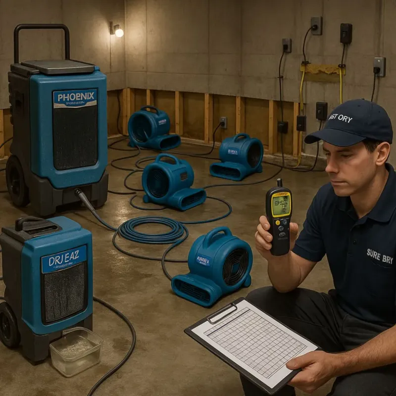 Structural Drying and Dehumidification process in Lee, NH